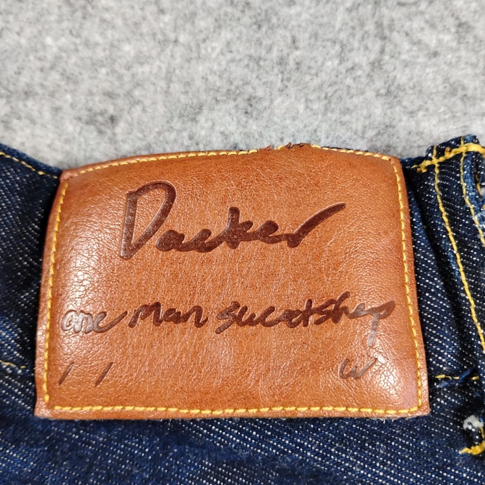 Dacker One Man Sweatshop Men Dark Indigo Denim Jeans Horse Embroidery 26x27 - Picture 8 of 9